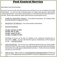 Pest Control Contract